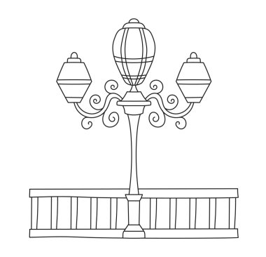 Sokak lambası siluet vektör