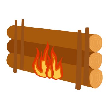 Şenlik ateşi izole vektör çizim.