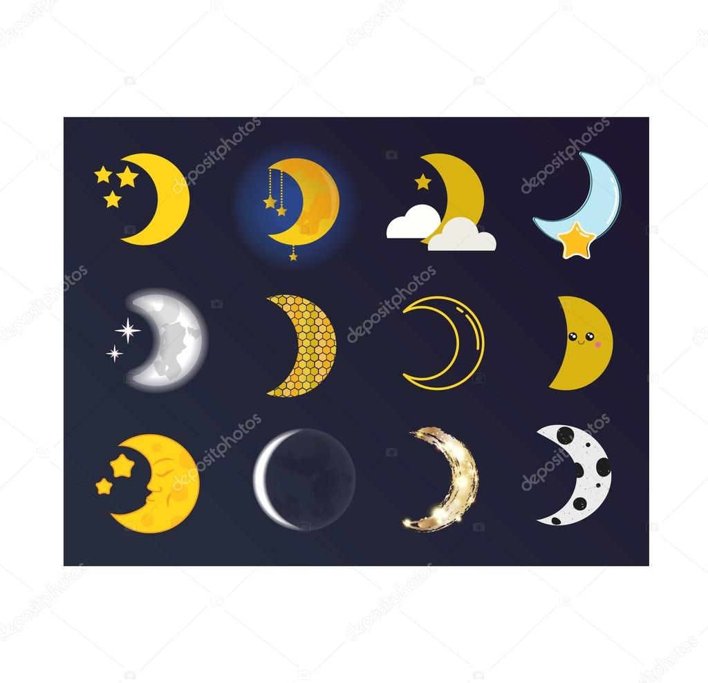 Moon month  illustration.