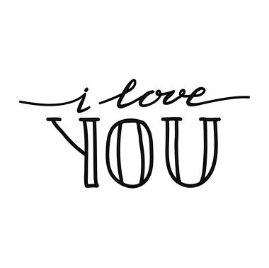 Seni seviyorum vektör metin