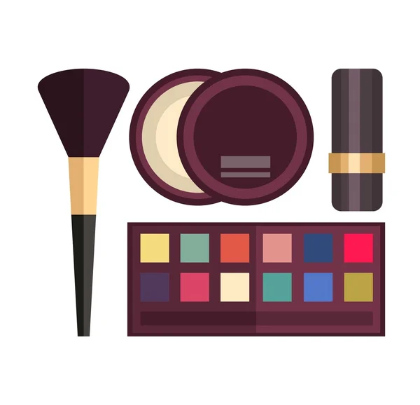 Vector set make up brushes and beauty fashion cosmetic icon. — Stockový vektor