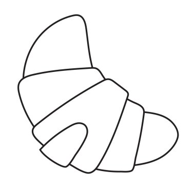 Kruvasan vektör yiyecek üzerinde beyaz izole.