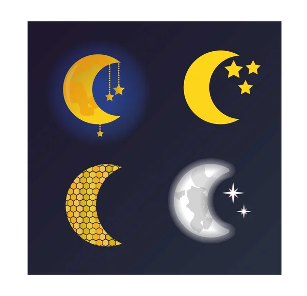 Luna mes vector ilustración . — Archivo Imágenes Vectoriales