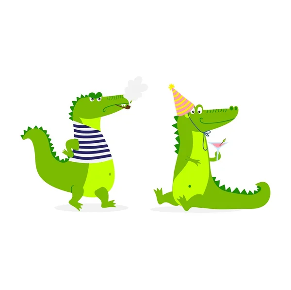Roztomilý Krokodýl znamení vektor — Stockový vektor