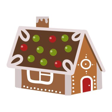 Zencefilli kurabiye evinin vektör illüstrasyonu.