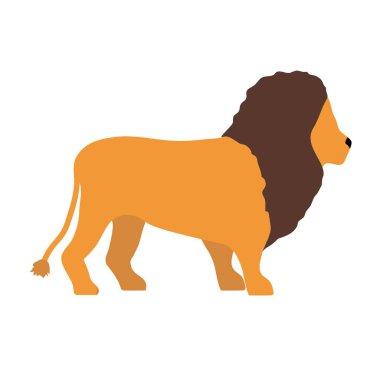 Sevimli aslan vektör çizim karikatür.