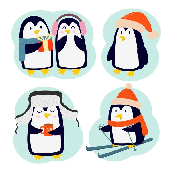 Векторные символы пингвина — стоковый вектор