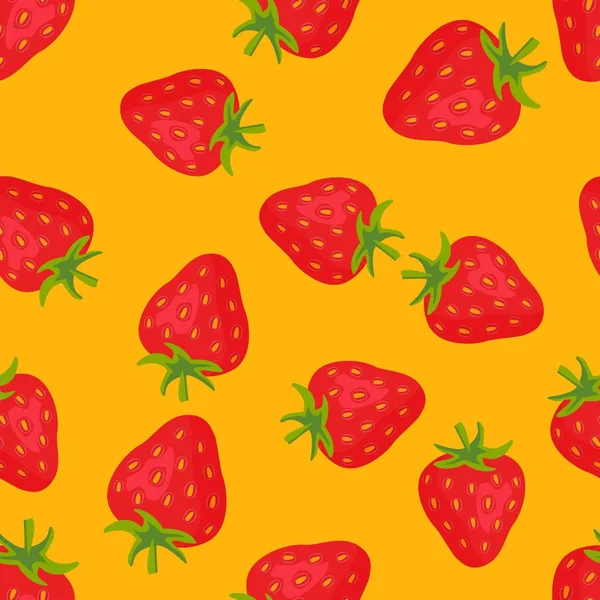 Απρόσκοπτη προτύπων φράουλες φρούτα διάνυσμα — Διανυσματικό Αρχείο
