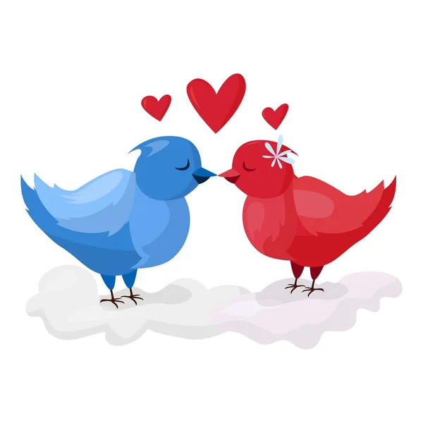 Doves couple with hearts vector — Stock Vector