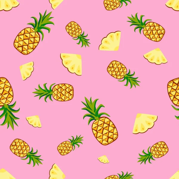 Vruchten ananas naadloze patronen vector — Stockvector