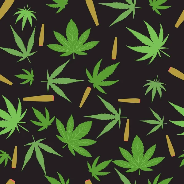 Marihuana fondo vector patrones sin costura — Vector de stock