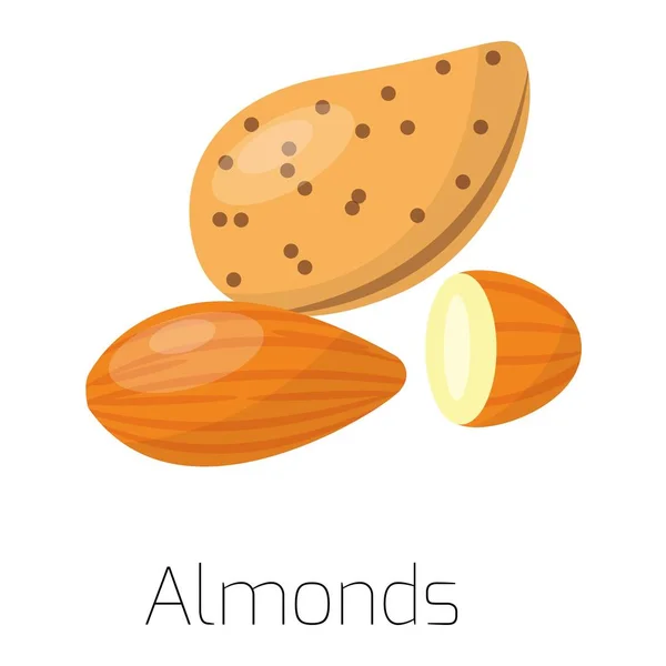 Tumpukan almond gambar vektor kacang - Stok Vektor
