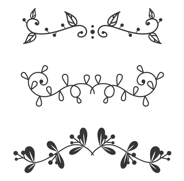 Набор векторных иллюстраций для декоративных винтажных элементов — стоковый вектор