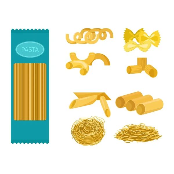 Pasta Produkte Vektor-Set. — Stockvektor
