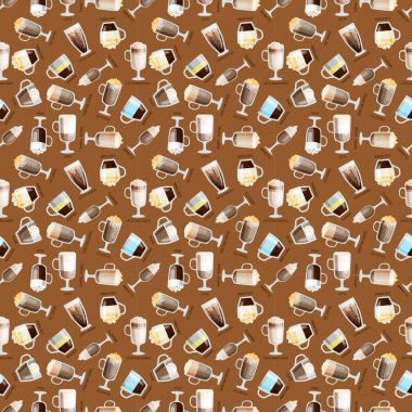 Kahve desen vektör çizim