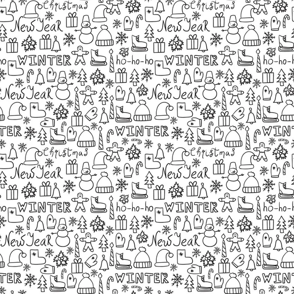 Doodles seamless pattern vector set.