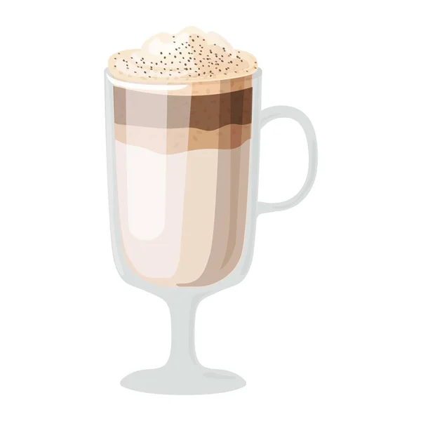 Tazas de café diferentes bebidas de café con leche macchiato — Vector de stock
