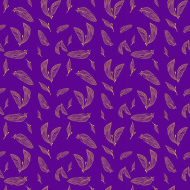 Yaprakları Dikişsiz desen vektör set.