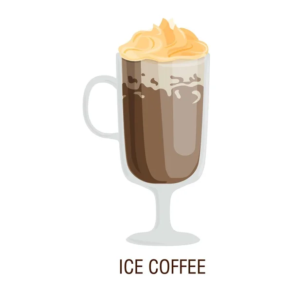 Kahve fincanları farklı kafe buz içecekler — Stok Vektör