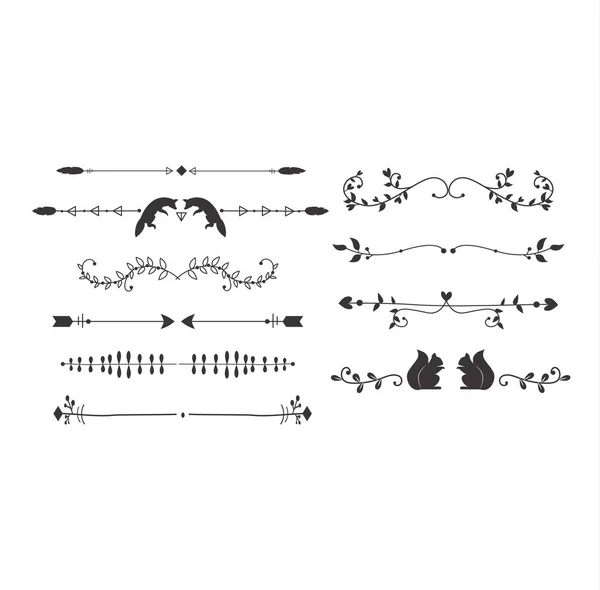 Dekorativní prvky vektorové ilustrace sada — Stockový vektor