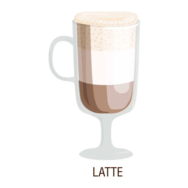 Kahve fincanları farklı Cafe latte içecekler — Stok Vektör
