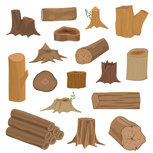 Holzstümpfe Vektor-Set. — Stockvektor