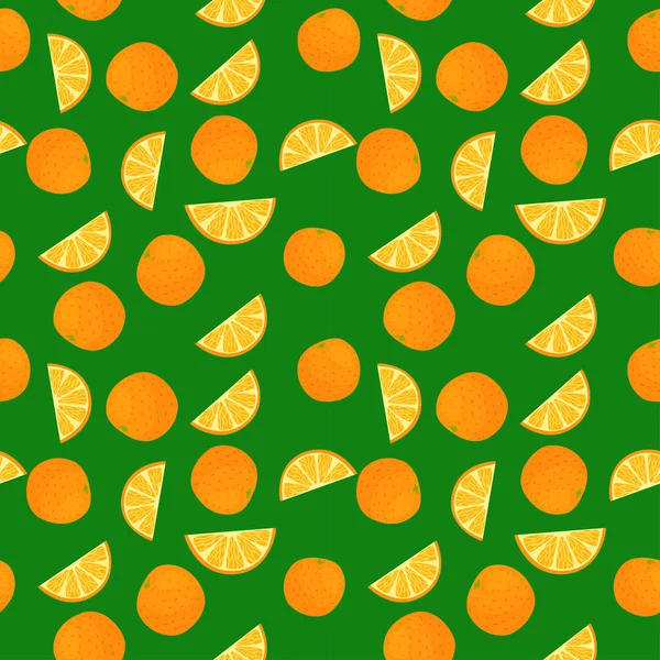 Frutas laranja sem costura padrões vetor — Vetor de Stock