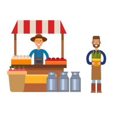 Çiftçiler illüstrasyon vektör