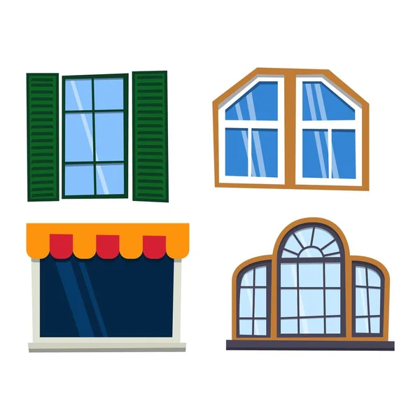 Olika hus windows vektor element — Stock vektor