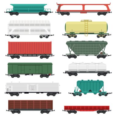 Tren arabaları vektör set.