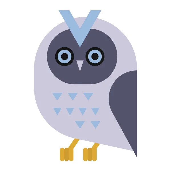 Owl wild bird cartoon vector. — Stock Vector