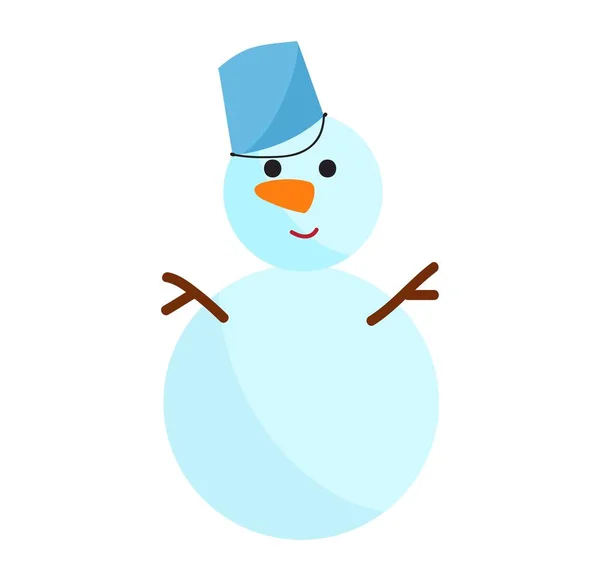 Personnage de bonhomme de neige dessin animé — Image vectorielle
