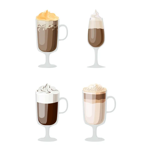 コーヒー カップは異なるカフェ ドリンク — ストックベクタ