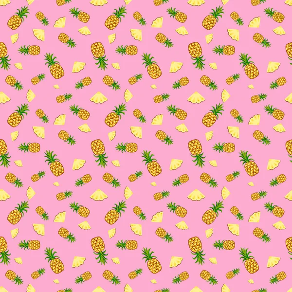 Fruits pineapple seamless patterns vector — Stock Vector