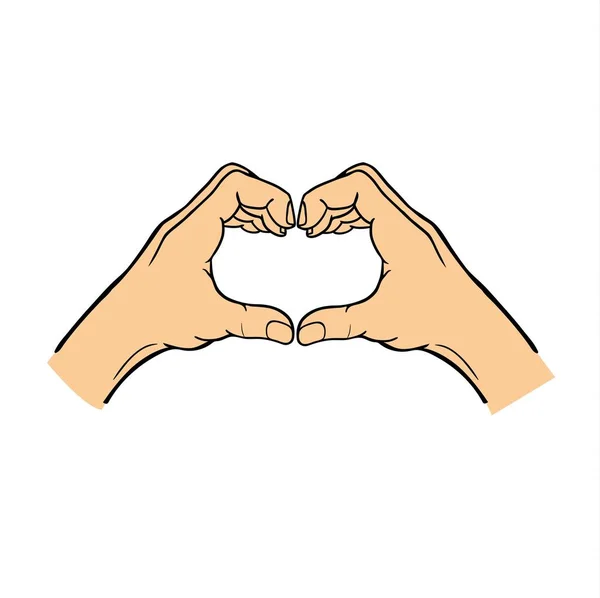 Vecteur de symbole de coeur de mains . — Image vectorielle