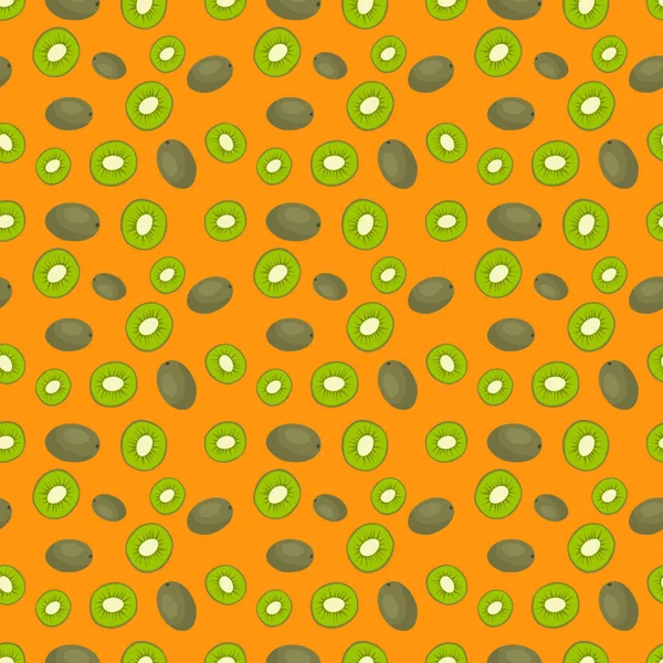 Frutas kiwi sem costura padrões vetor —  Vetores de Stock