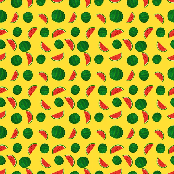 Frukt vattenmelon sömlösa mönster vektor — Stock vektor