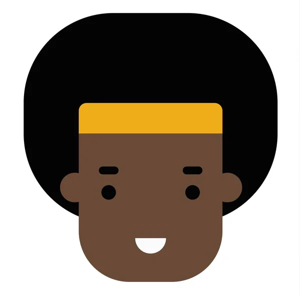 Afro garçon vecteur de tête . — Image vectorielle