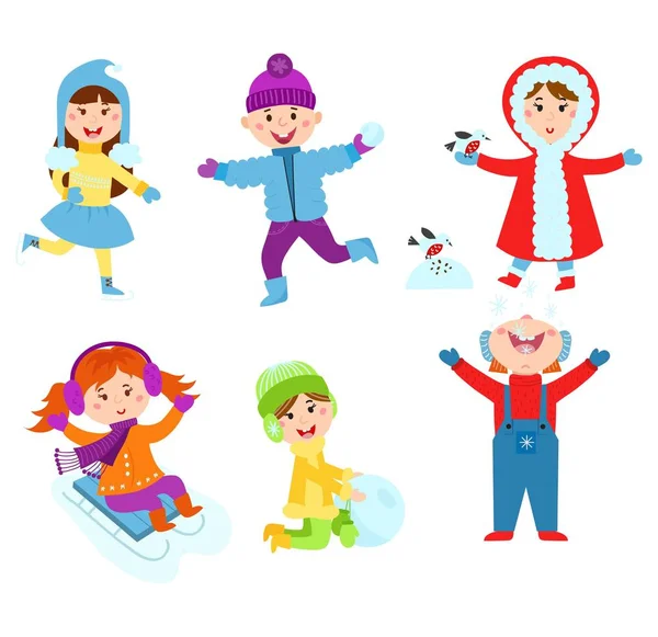 Kış oyunları oynayan Noel çocuklar