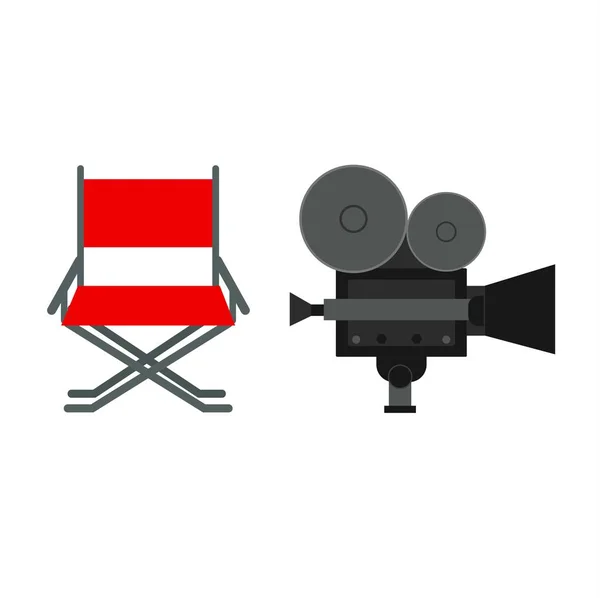 Director película silla vector . — Vector de stock