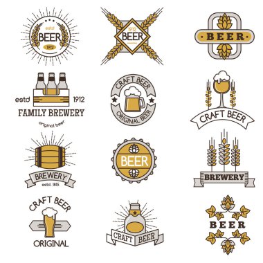 Set zanaat bira bages vektör.