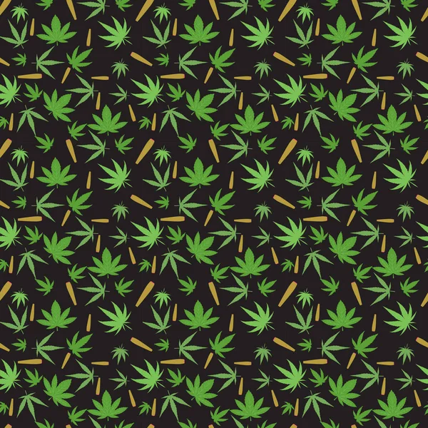 Marihuana fondo vector patrones sin costura — Vector de stock