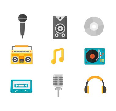 Müzik simgeleri illüstrasyon vektör