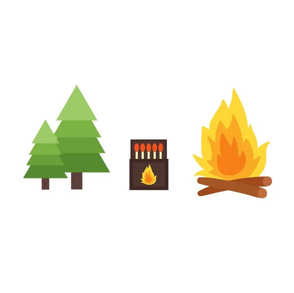 Illustrazione del vettore antincendio forestale . — Vettoriale Stock
