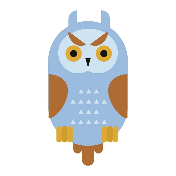 Owl wild bird cartoon vector. — Stock Vector