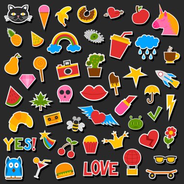 Hipster yamalar set vektör.