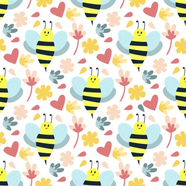 Arı Dikişsiz desen vektör.