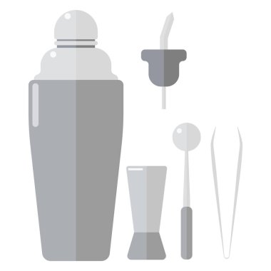 Barmen içecekler shaker vektör çizim.