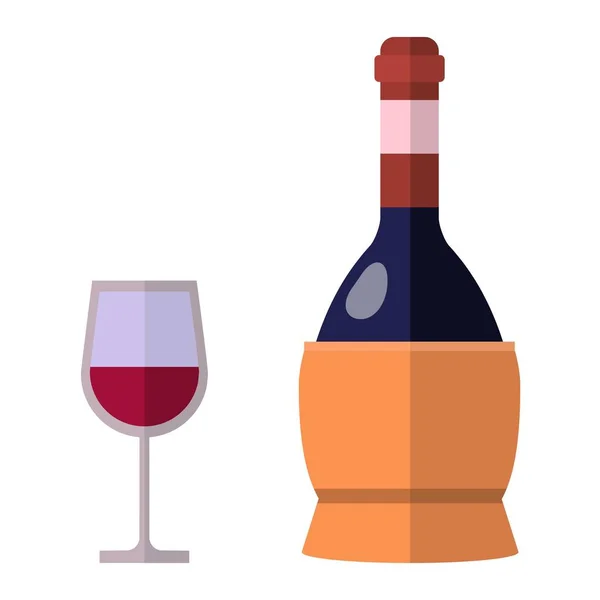 Alcol bere vino bottiglia vettore . — Vettoriale Stock