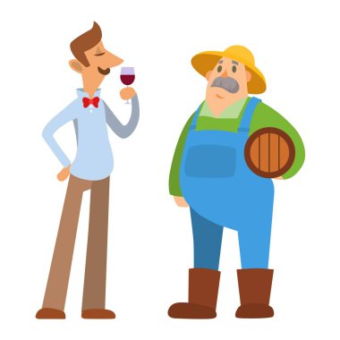 Bahçe hasat çiftçi insanlar karakter vektör